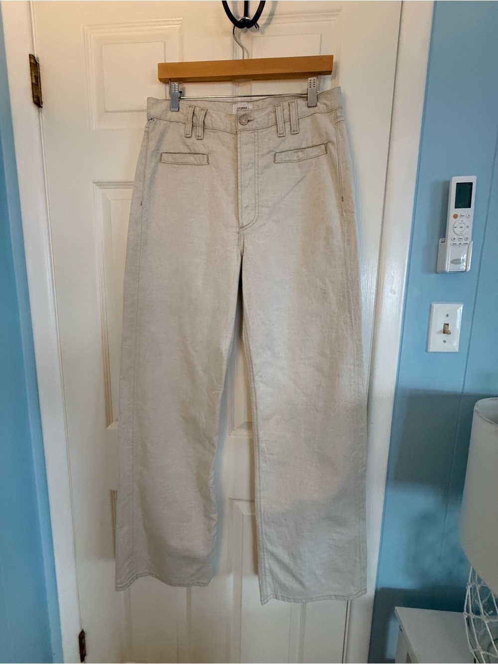 Citizens Of Humanity GAUCHO TROUSER Pant 32 Insm Ecru Cream NEW Size 27 Sample